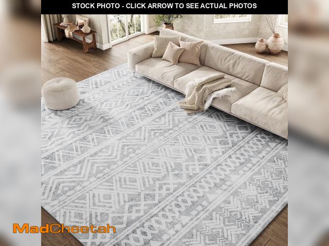 Lot 74-12490123 - SIXHOME 9'x12' Area Rugs for Living Room Washable Rugs Boho Large Area Rug Modern Geometric Neutral ...