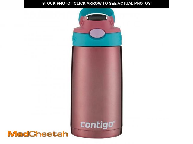 Lot 74-12305113 - Contigo Kids Straw Stainless Steel Water Bottle with AUTOSPOUT Lid 13oz Punch - UNUSED