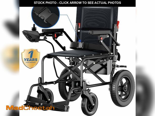 Lot 74-12561921 - SACVON Foldable Electric Wheelchair for Seniors, All Terrain Motorized Wheelchair for Seniors with D...