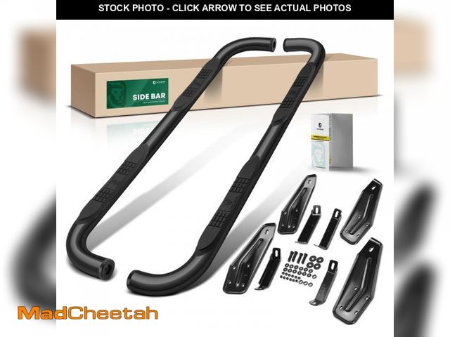 Lot 74-12163755 - YHTAUTO 3 Inch Running Boards Fit Dodge Ram 1500 2019-2025 Crew Cab, Round Side Steps Carbon Steel S...