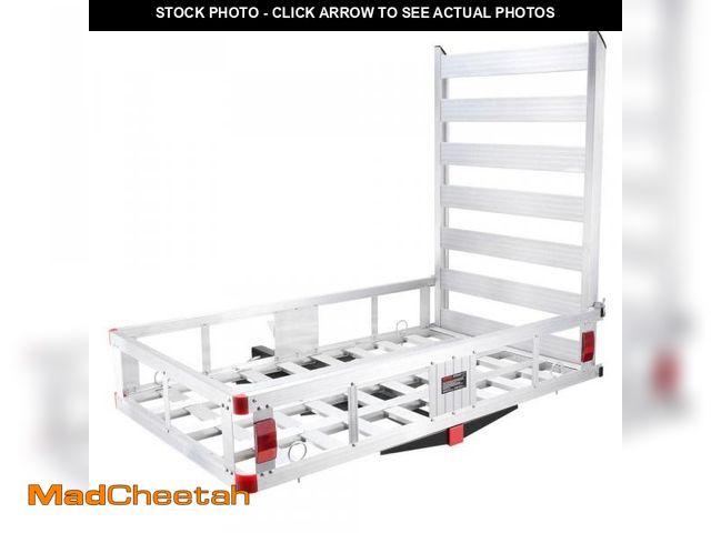 Lot 74-12289254 - VEVOR 50 x 29.5 x 8.7 in. Hitch Cargo Carrier 500 lbs. Load Luggage Carrier Rack with Folding Ramp f...