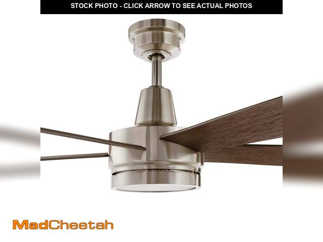 Lot 74-12581723 - Hampton Bay Fanelee 54 in. White Color Changing LED Brushed Nickel Smart Ceiling Fan with Light Kit ...