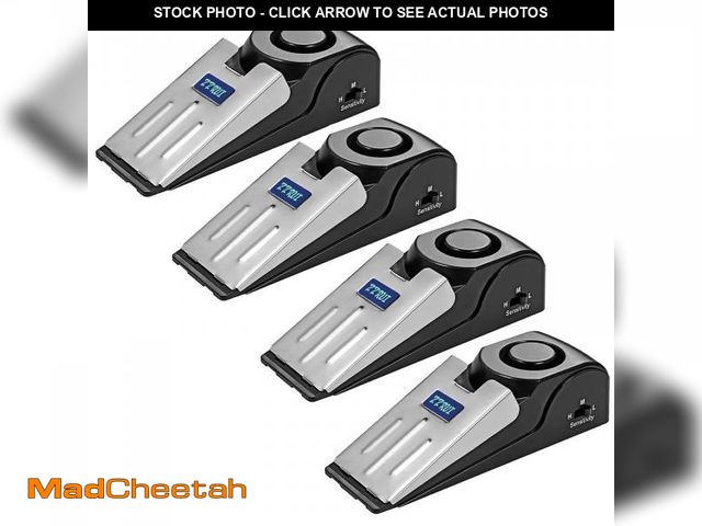 Lot 74-12053628 - ZZRUI Door Stop Alarm with 120dB Siren, 4 Pack Portable Security Door Stopper Wedge Alarm for Travel...