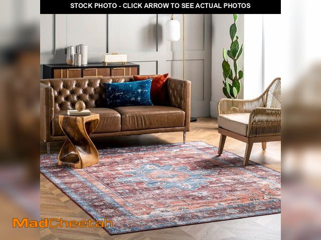Lot 74-13382474 - nuLOOM 8' x 10' Machine Washable Stain-Resistant Area Rug with Non Slip Backing, Low Profile for Liv...