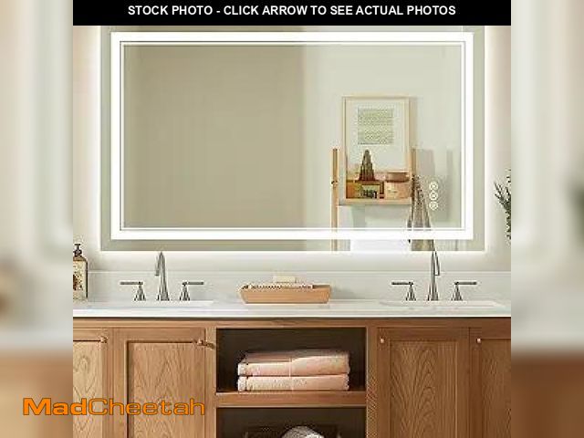 Lot 74-12271539 - TIFULLHOME Upgraded Led Bathroom Mirror with Front and Backlit, 48x36 Inch Led Mirror for Bathroom, ...