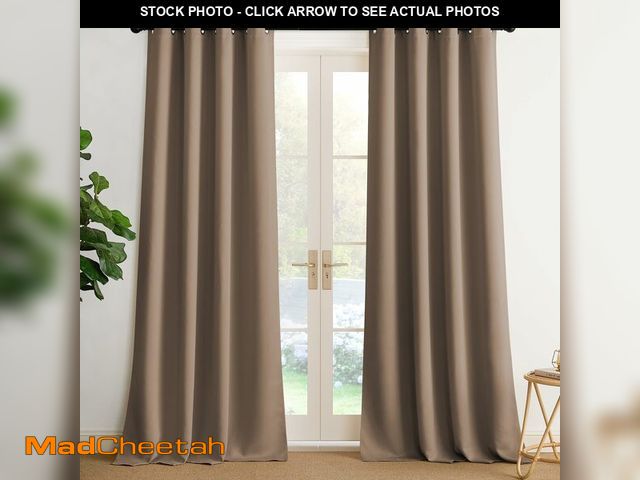 Lot 74-12605918 - NICETOWN Cappuccino Blackout Curtains for Bedroom 90 inches Long, Thermal Insulated Grommet Curtains...