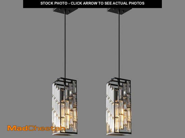 Lot 74-14208537 - FDPBY Black Pendant Lighting Modern Pendant Light, Mini Crystal Chandeliers,Adjustable Pendant Light...