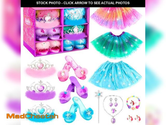 Lot 74-13718845 - Princess Dress Up Shoes Set, Girls Dress Up Toys Toddler Jewelry Boutique Kit, 3 Themes of Unicorn M...