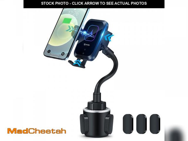 Lot 74-11555280 - Piosoo Wireless Car Charger-Cup Holder Phone Mount,Automatic Infrared Smart Sensor Clamping Qi 15W F...