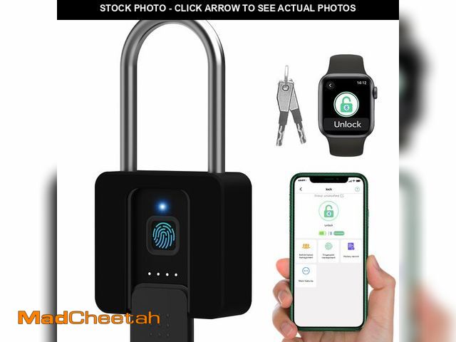 Lot 74-13542103 - Dhiedas Fingerprint Lock, 2.7'' Long Shackle Heavy Duty Outdoor Padlock with Fingerprint Key Bluetoo...