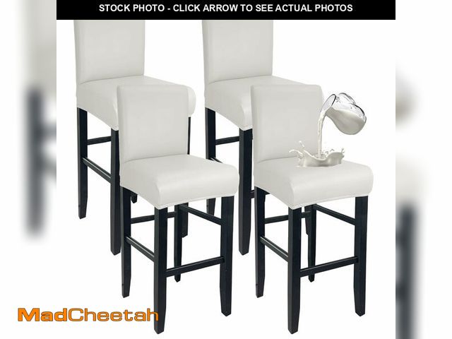 Lot 74-14303817 - WENZMOC PU Leather Bar Stool Covers with Backs 100% Waterproof Bar Stools Covers Set of 4, Removable...