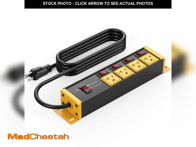 Lot 74-13713211 - CCCEI Heavy Duty Surge Protector Power Strip 20 Amp Individual Switches. 6FT 12 Gauge Extension Cord...