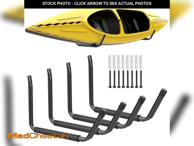 Lot 74-14273987 - WALMANN Lightweight Kayak Storage Rack, Wall Mount Kayak Hooks for Garage Utility Storage Hangers fo...