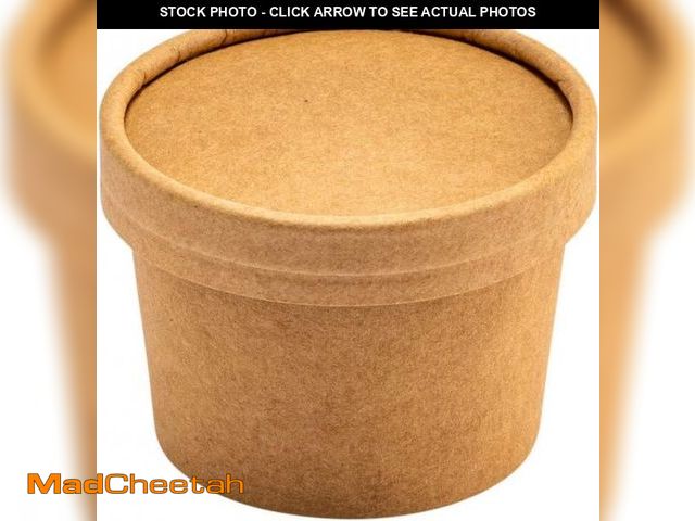 Lot 74-12399635 - Coppetta Round Kraft Paper To Go Cup Lid - Fits 4 oz - 200 count box - UNUSED