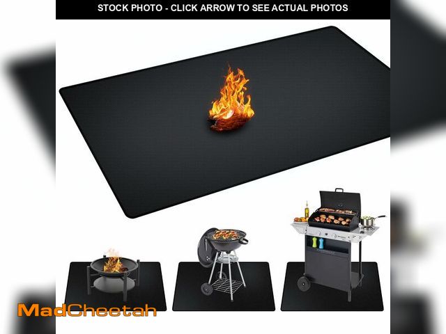 Lot 74-12716722 - rumlick 48 x 30 inch Under Grill Mats for Outdoor Grill, Double-Sided Fireproof, Oil and Waterproof ...