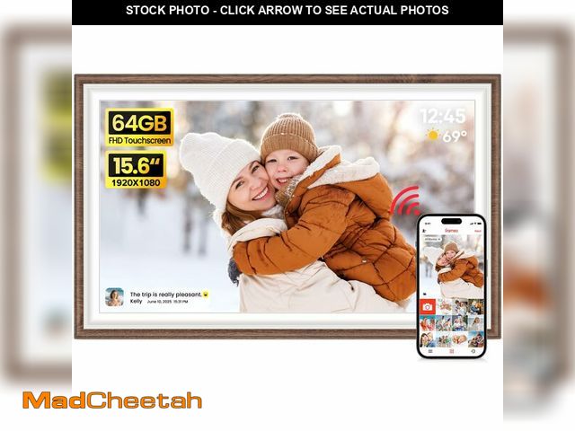 Lot 74-13539656 - 64GB Frameo 15.6" Digital Picture Frame Large 1920 x 1080 IPS FHD Touch Screen WiFi Electronic Photo...