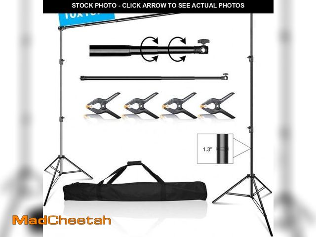Lot 74-12491315 - EMART Backdrop Stand Heavy Duty 10 x 10 ft, Adjustable Photography Backdrop Stand Kit with Carry Bag...
