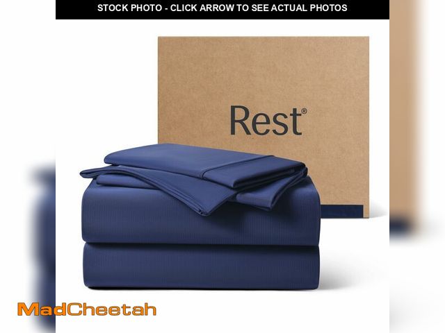 Lot 74-14384621 - RESTÃÂ® EvercoolÃÂ®+ Cooling Sheet Set, Twin XL, Midnight Blue, Breathable Bed Sheets for Hot Slee...