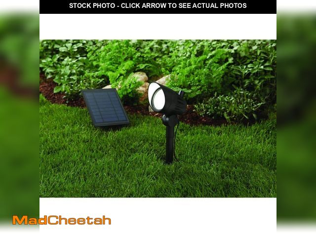 Lot 74-13800005 - Hampton Bay 150-300 Lumen Black LED High-Low Metal Weather Resistant Outdoor Solar Spotlight with Ad...