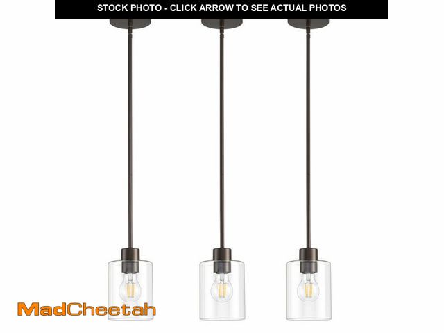 Lot 74-14382182 - KLSS Oil Rubbed Bronze Pendant Lights Kitchen Island - Clear Glass Pendant Light Fixture Multiple St...