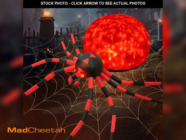 Lot 74-12697738 - 8FT Halloween Inflatables Spider Outdoor Decorations for Yard, Large Creepy Spider Props for Hallowe...