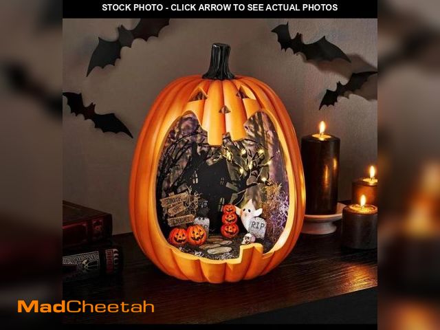 Lot 74-12426185 - Member's Mark Pre-Lit Halloween Pumpkin Scene with Warm White LED Lights, Orange - USED