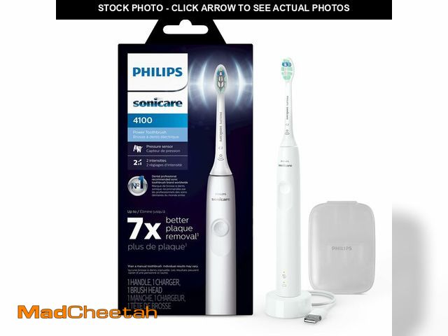 Lot 74-12704714 - Philips Sonicare 4100 Rechargeable Electric Toothbrush, Advanced Plaque Removal, Pressure Sensor, In...