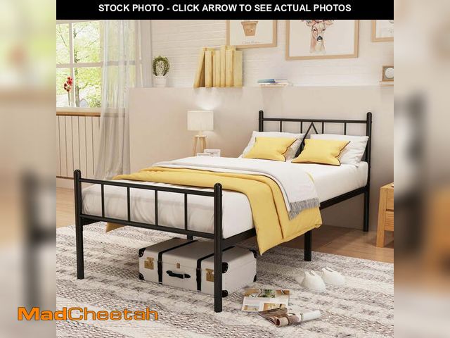 Lot 74-14086373 - Mavesmog 14 inches Twin Mattresses Bed Frame with Headboard and Footboard Metal Bed Frame Twin Size ...