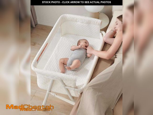 Lot 74-12021472 - AirClub Bassinet Bedside Sleeper, Baby Crib for Newborn, Baby Bassinets Bedside Sleeper with 4 Auto-...