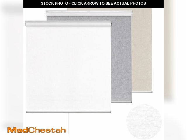 Lot 74-12689412 - ChrisDowa Cordless 100% Blackout Roller Shade, with Striped Jacquard, Thermal Insulated, UV Protecti...