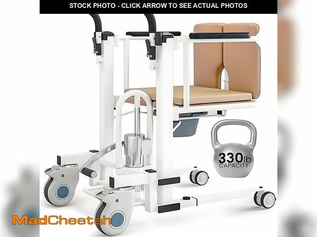 Lot 74-12569482 - Hydraulic Patient Lift Transfer Chair for Home - 330 lb Capacity Commode Wheelchair Transfer Devices...