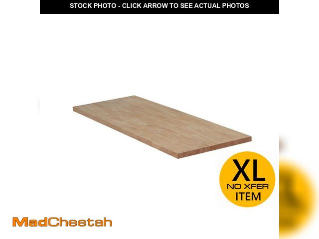 Lot 74-12859209 - Hampton Bay 6 ft. L x 25 in. D Unfinished Hevea Solid Wood Butcher Block Countertop with Standard Ed...