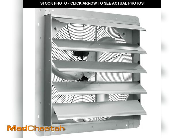 Lot 74-14073994 - VEVOR 24'' Exhaust Fan, Wall Mounted Attic Fan with Variable Speed, 3320 CFM, Automatic Shutter, Ven...