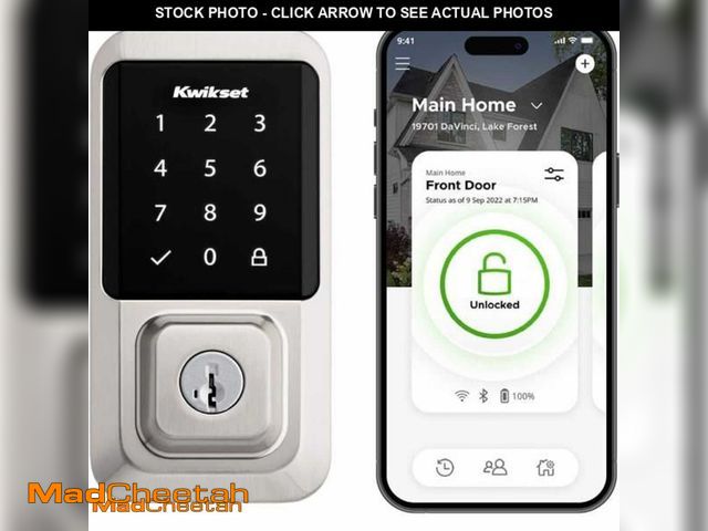 Lot 74-11782114 - Kwikset HALO Satin Nickel Single-Cylinder Keypad Electronic Smart Lock Deadbolt Featuring SmartKey, ...