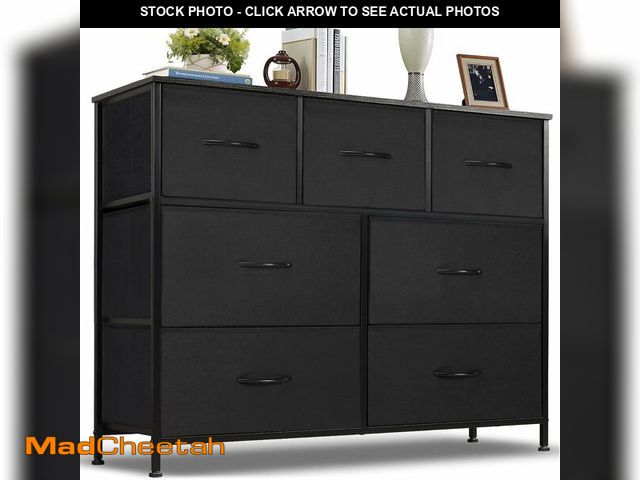 Lot 74-12632948 - Dresser for Bedroom 7-Drawer, Anti-Tip Wide Fabric Storage Organizer Chest TV Stand for TV up to 45 ...