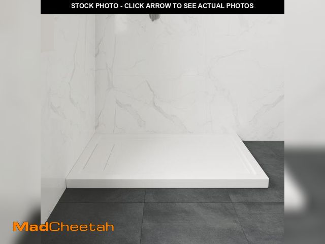 Lot 74-12541112 - OVE Decors 54-in W x 36-in D Shower Base Pan Rectangle, Hidden Side Drain, White Acrylic, Reversible...