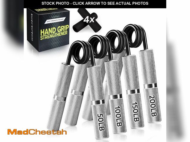 Lot 74-12608692 - UUJOME Hand Gripper Strengthener Set 4pcs (50lb+100lb+150lb+200lb) - Metal Grip Strength Trainer Sli...