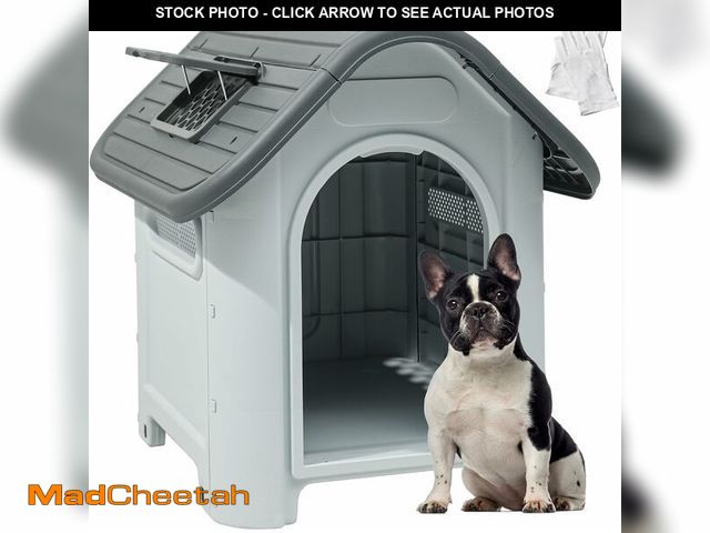 Lot 74-12633478 - YITAHOME 30'' Large Dog House Outdoor Plastic Doghouse Waterproof Pet House with Adjustable Skylight...