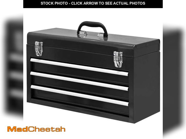 Lot 74-14439645 - BIG RED 3 Drawer 20 in. Metal Tool Box Portable Steel Tool Chest with Metal Latch Closure for Garage...