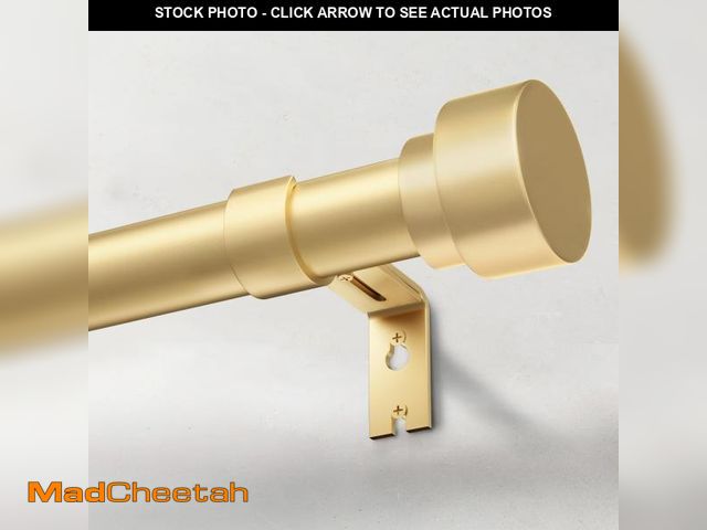 Lot 74-12437489 - IFELS Heavy Duty Curtain Rods for Windows 66 to 120 Inch, 1 Inch Adjustable Gold Curtain Rod with Ea...