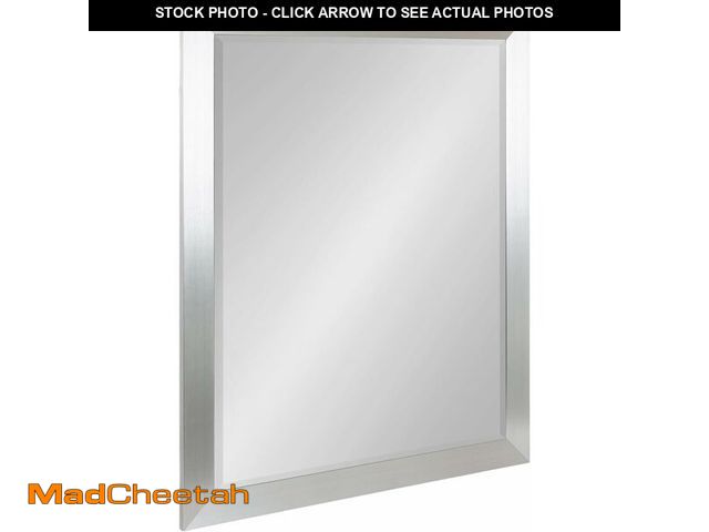 Lot 74-13733813 - Kate and Laurel Cressna Traditional Framed Rectangle Bathroom Vanity Mirror, 26 x 32, Brushed Nickel...