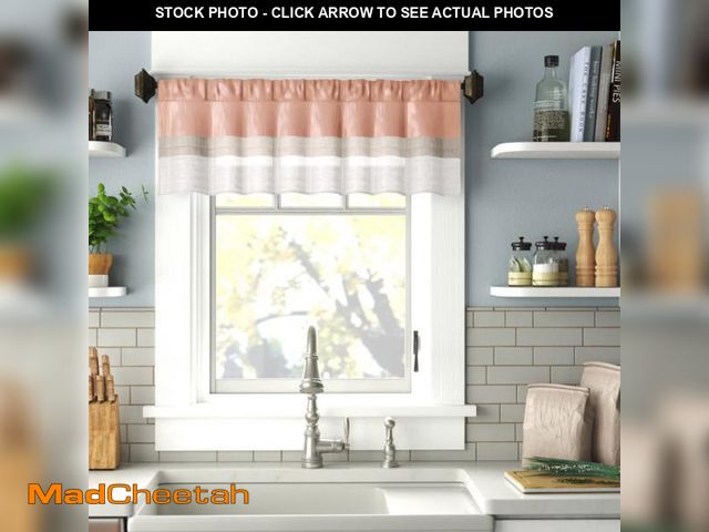 Lot 74-4826467 - Andover Mills Liesel Striped Tailored 50" Window Valance  Color: Blush - 50"x18" (SINGLE PANEL) - UN...