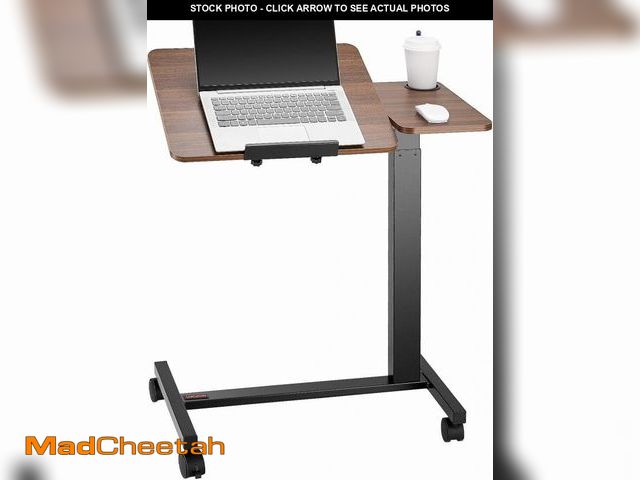 Lot 74-12098608 - VEVOR Overbed Table, Mobile Hospital Bed Table, Over Bed Table with Wheels Adjustable Height, Rollin...