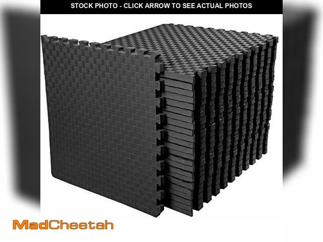 Lot 74-12664096 - BalanceFrom 24x24 Inch EVA Interlocking Foam Exercise Tile Mat - Non-Slip Puzzle Flooring for Home G...