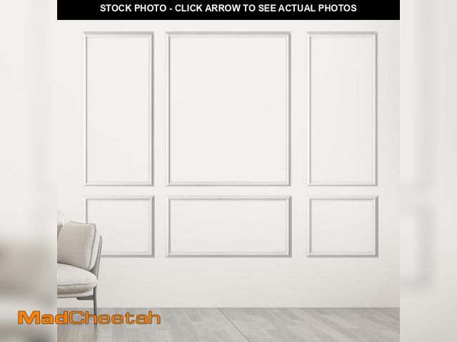 Lot 74-12416451 - Taaizau 6-Frame Pre-Cut Accent Wall Molding Kit, Premade Wainscoting Chair Rail Moulding Panel Set f...