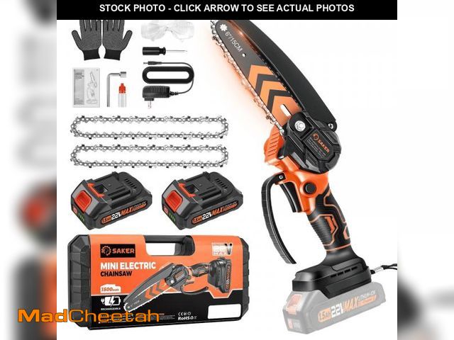 Lot 74-12487232 - Saker Handheld Mini Chainsaw, 6-Inch Electric Chainsaw for Tree Trimming, Wood Cutting, Portable &am...