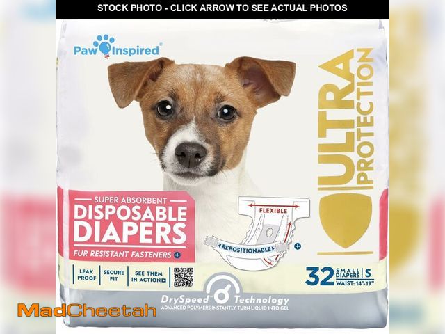 Lot 74-14163591 - Paw Inspired Disposable Dog Diapers | Female Dog Diapers Ultra Protection | Diapers for Dogs in Heat...