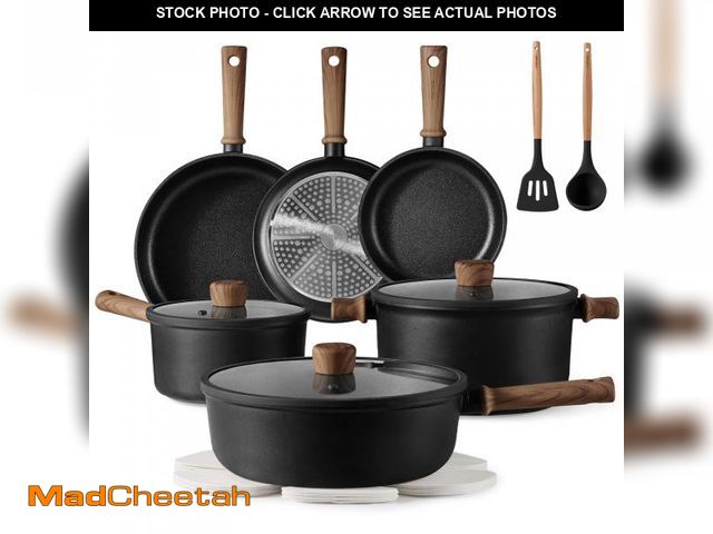 Lot 74-12304673 - CAROTE Nonstick Pots and Pans, Induction Cookware Set 16pcs Kitchen Cooking Sets, Pot and Pan Non St...