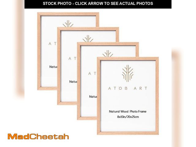 Lot 74-14331273 - ATOBART 8x10 Solid Oak Wood Picture Frames, 4 Pack - UNUSED