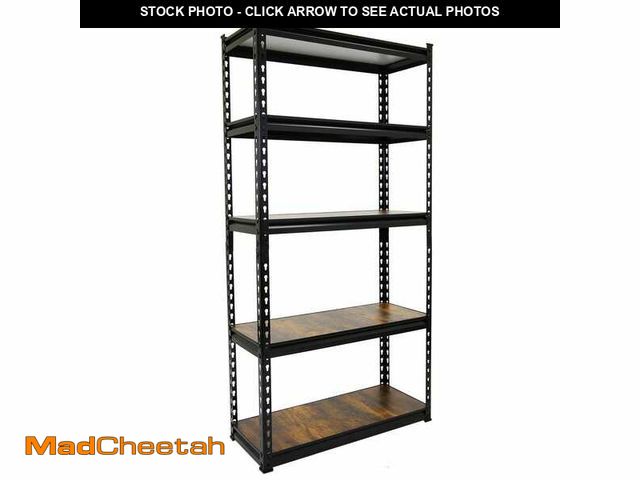 Lot 74-14440824 - KING'S RACK Black 5-Tier Boltless Tier Height Adjustable Garage Steel Storage Rack Shelving Units (3...